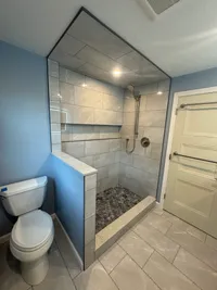 Modern bathroom renovation with upgraded fixtures