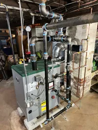 Hydronic boiler installation background