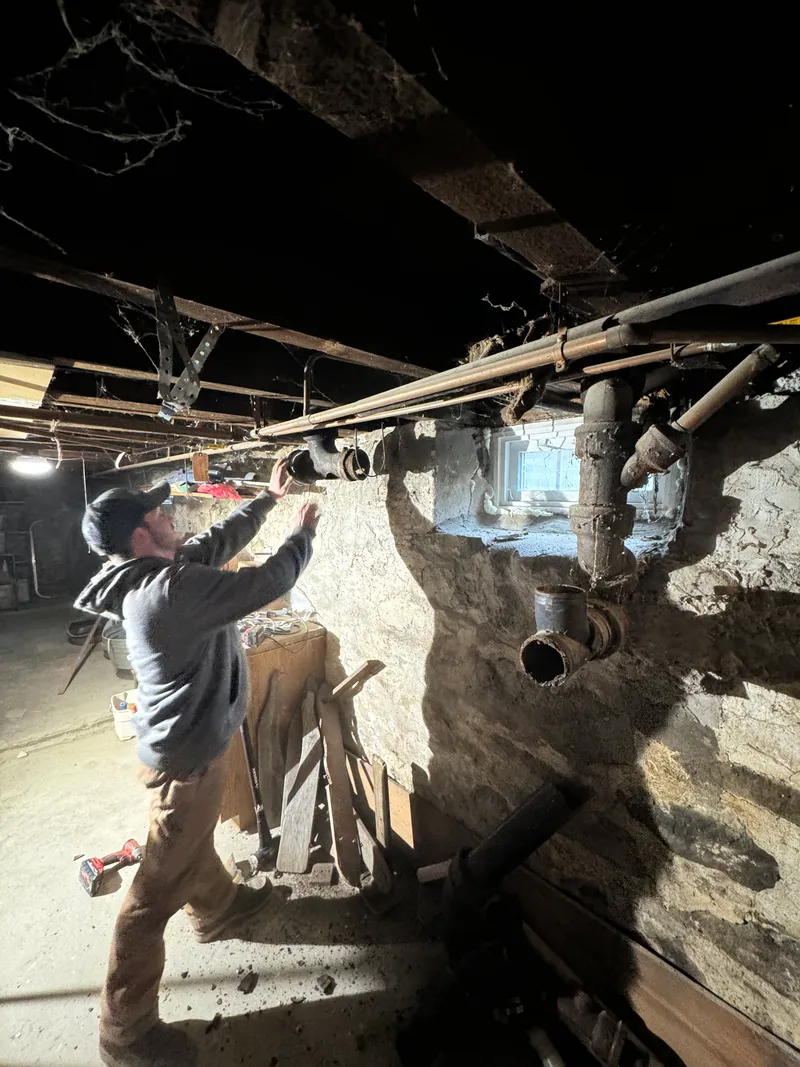 Basement drain and waste piping repair