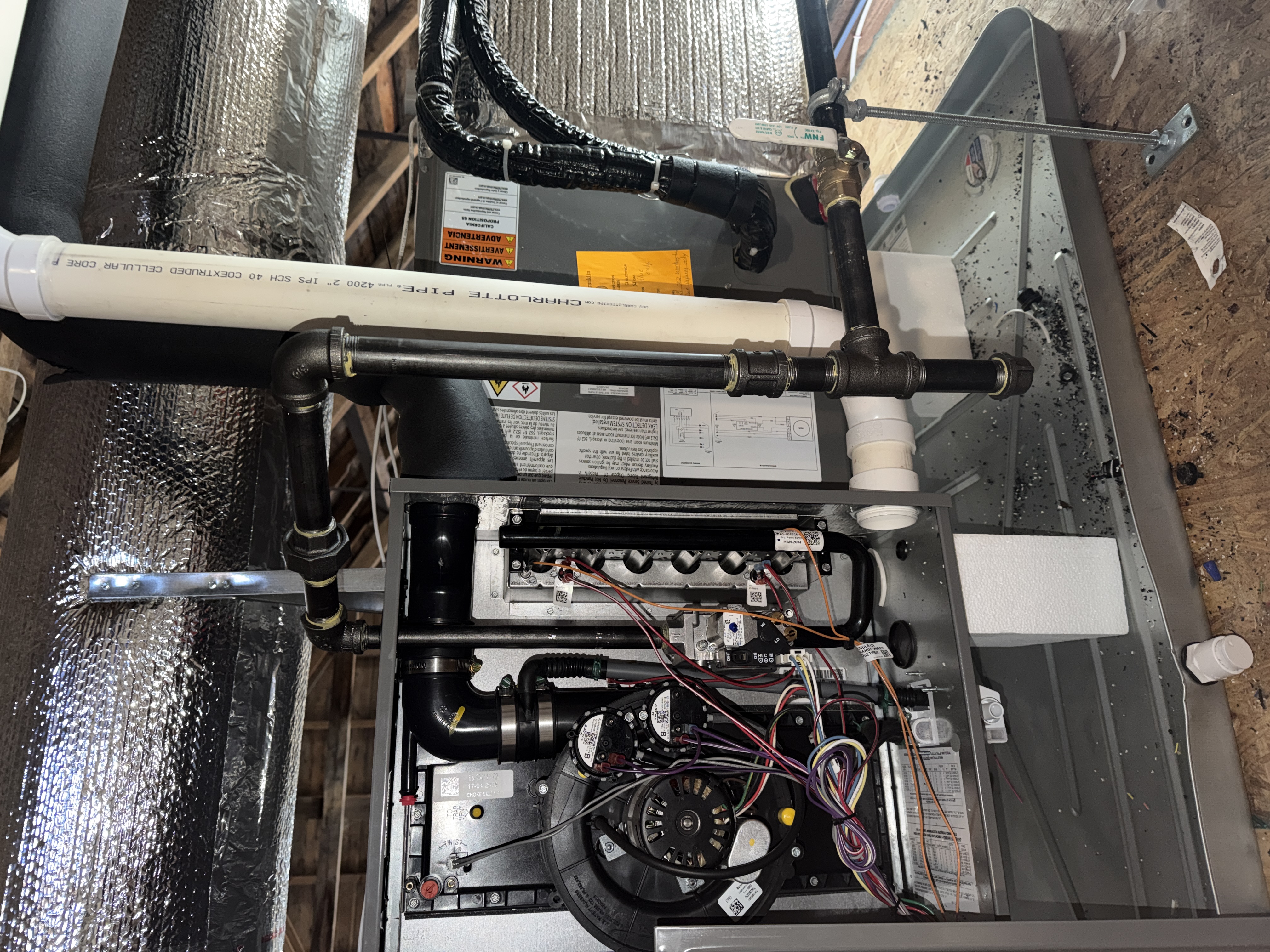 Precision gas and vent piping installation by Pinette Plumbing